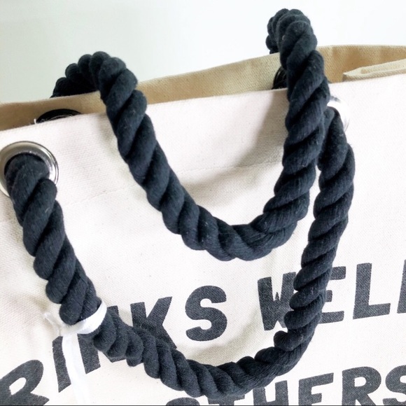 Drinks Well with Others 6 bottle canvas wine tote - Picture 4 of 5